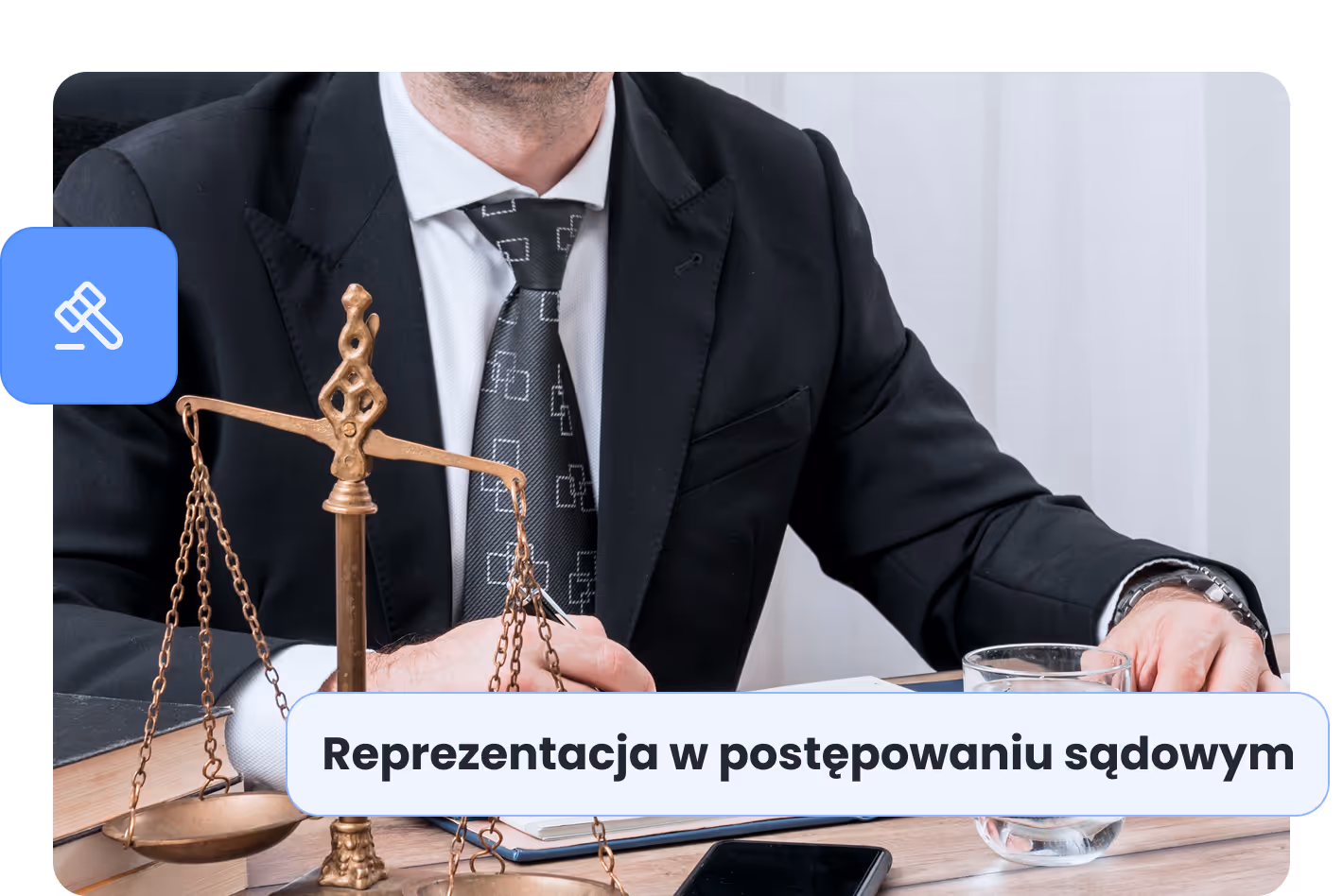 Grafika ilustrująca reprezentację w postępowaniu sądowym. Oferujemy kompleksową pomoc prawną w zakresie odszkodowań i zadośćuczynień w województwie śląskim. Nasz zespół prawników zapewnia profesjonalne doradztwo, dbając o Twoje interesy na każdym etapie sprawy.